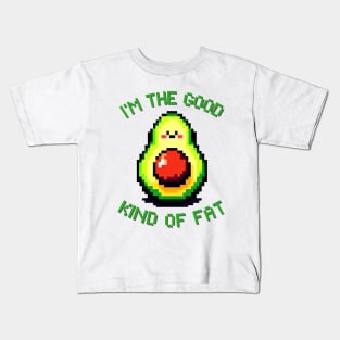 Pixelated Avocado: Retro 8-Bit Health Humor Kids T-Shirt